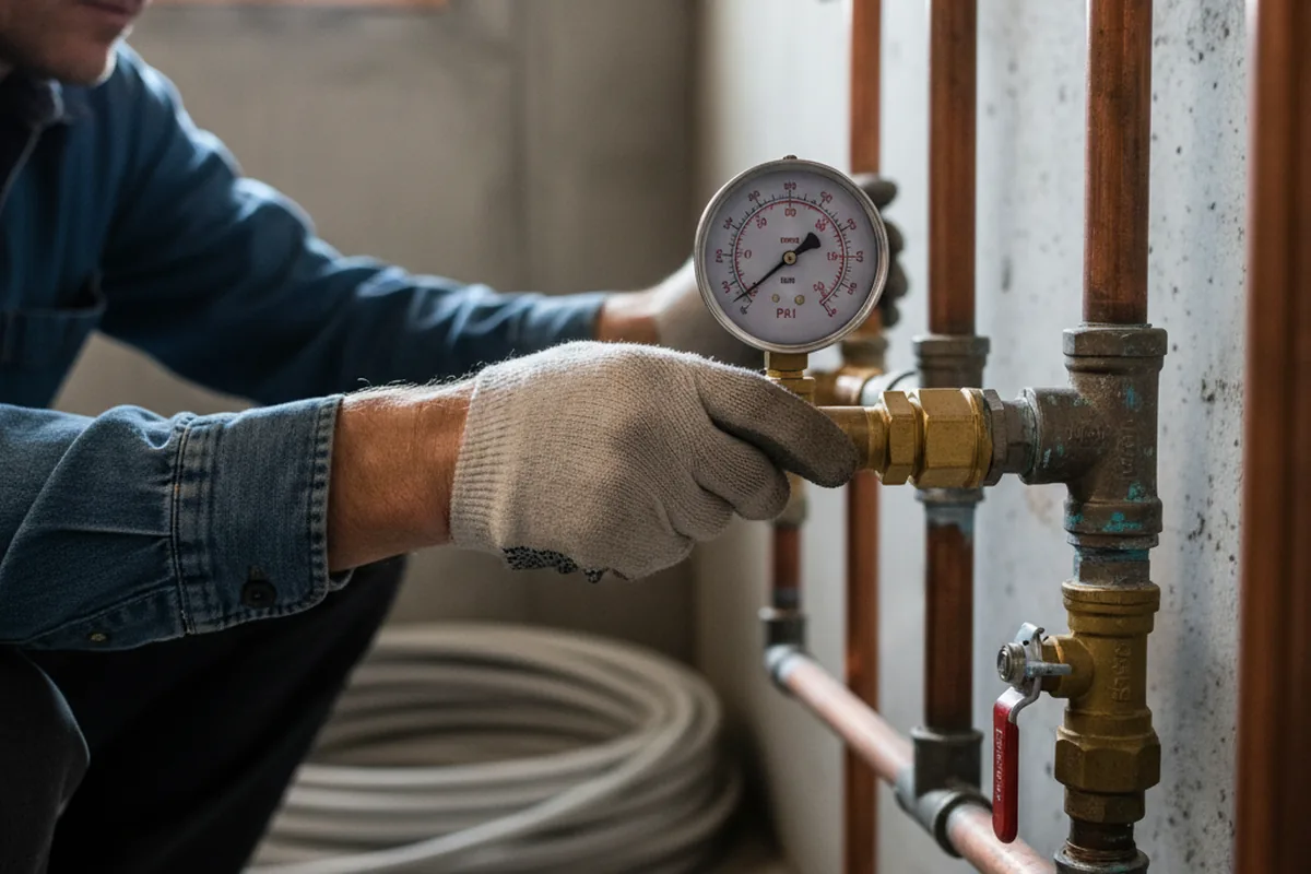 Pressure testing a repaired line during Water Line Repair in Steger